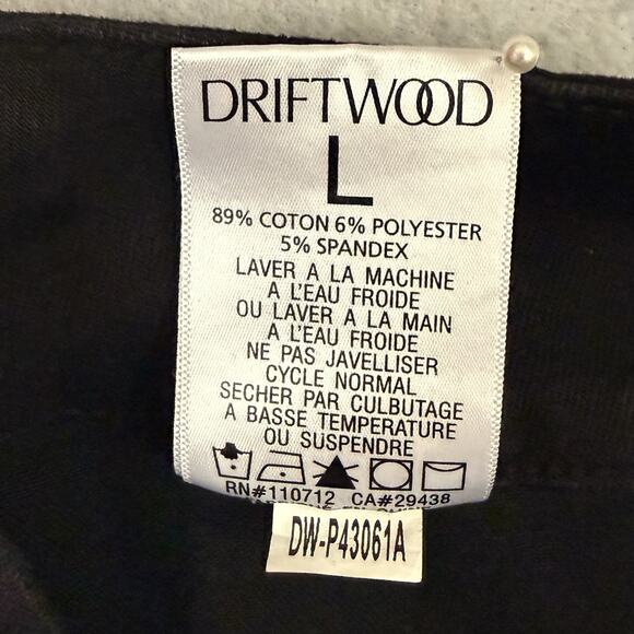 Driftwood Wyatt Jeans Womens L Black Pull On Boho Embroidered Hem Flare Leg NWT - Picture 13 of 14